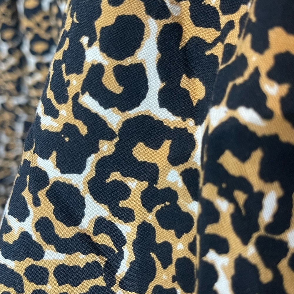 CW Classics Animal Print Smocked Bodice Midi Dress Size 2X With 3/4 Sleeves EUC - Picture 3 of 6